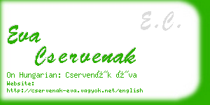 eva cservenak business card